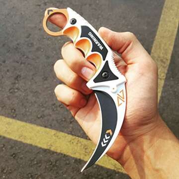 Knivesmatter Custom csgo Karambit Knife, 3rd Gen, Full Tang (Asiimov)