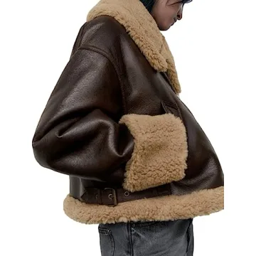 Women’s Faux Leather Jacket with Faux Fur for Winter