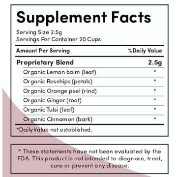 AIP Diet Immune Support Feel Better Herbal Tea - Immunity Tea Vitamin C Rich Lemon Balm Blend for Au...