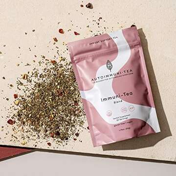 AIP Diet Immune Support Feel Better Herbal Tea - Immunity Tea Vitamin C Rich Lemon Balm Blend for Autoimmune Protocol, Whole 30, Paleo friendly - 100% Organic Loose Leaf Herbs with Lemonbalm, Ginger, Orange Peel, Rosehips