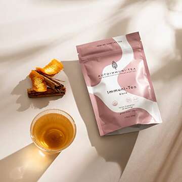 AIP Diet Immune Support Feel Better Herbal Tea - Immunity Tea Vitamin C Rich Lemon Balm Blend for Autoimmune Protocol, Whole 30, Paleo friendly - 100% Organic Loose Leaf Herbs with Lemonbalm, Ginger, Orange Peel, Rosehips