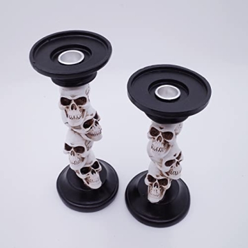 Etistta Halloween Skull Candle Holders - Perfect for Decor