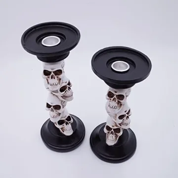 Etistta Halloween Skull Candle Holders - Perfect for Decor