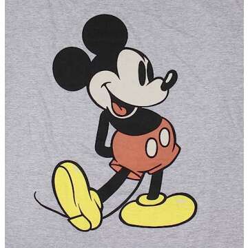 Disney Men's Giant Mickey Mouse Gray Graphic T Shirt - Comfortable & Stylish for All Ages