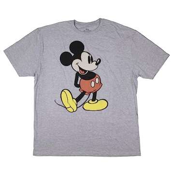 Disney Men's Giant Mickey Mouse Graphic Tee - Charcoal Snow Heather