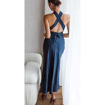 Elegant Cantonwalker Satin Midi Dress for Formal Events