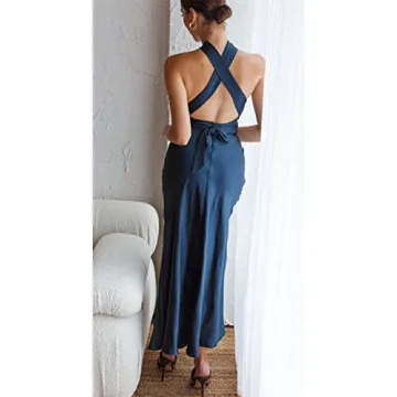 Elegant Cantonwalker Satin Midi Dress for Formal Events