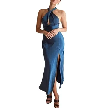Elegant Cantonwalker Satin Midi Dress for Formal Events