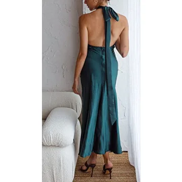 Elegant Cantonwalker Satin Midi Dress for Formal Events