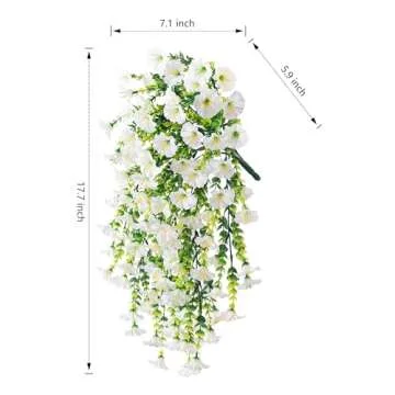 Ivydale 2 PCS Artificial Hanging Flowers Fake Plants Outdoor,Silk Morning Glory Faux Flowers with Eu...