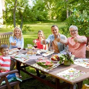 Spring Plastic Placemats Set of 6 Summer Plastic Place Mats Watercolor Flowers Holiday Table Vinyl Placemats for Indoor Outdoor Party Dining Table Decoration (Easily Wipes Clean)