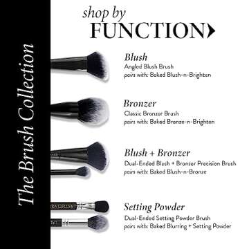 LAURA GELLER NEW YORK Angled Blush Brush with Black Wooden Handle & Dense Bristles for Makeup Application