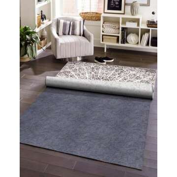 Unique Loom Uni-Luxe Dual Surface Felt and Rubber Non-Slip Rug Pad 1/4" Thick (12'x 15')
