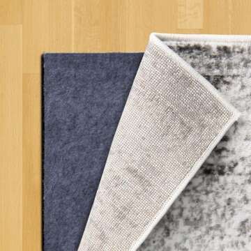 Unique Loom Uni-Luxe Dual Surface Felt and Rubber Non-Slip Rug Pad 1/4" Thick (12'x 15')
