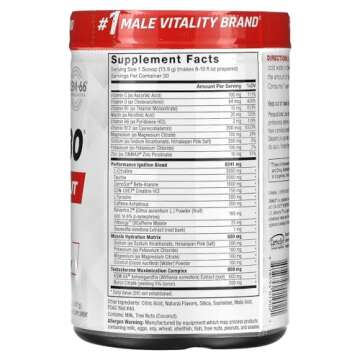 FORCE FACTOR Test X180 Pre-Workout Powder & Energy Supplement - Boosts Focus & Endurance, Builds Mus...