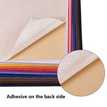 BENECREAT 19 Colors 8.3x11.8 Velvet Fabric Sticky Back Adhesive Back Sheets A4 Self-Adhesive Velvet Fabric Sheet for Halloween Christmas Decor Art and Craft Making