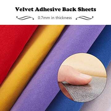 BENECREAT 19 Colors 8.3x11.8 Velvet Fabric Sticky Back Adhesive Back Sheets A4 Self-Adhesive Velvet Fabric Sheet for Halloween Christmas Decor Art and Craft Making