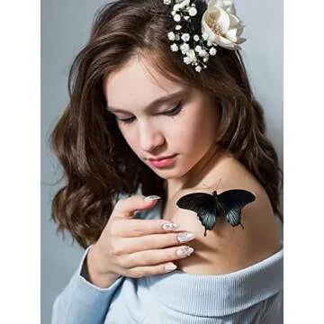 Kalolary Butterfly Nail Charms, 48 Pcs Crystals Diamonds Nail Rhinestones Metal Alloy Gold Silver Butterflies Gem Design for DIY Nail Art Decoration