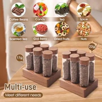 Quality Coffee Beans Storage with Wooden Display Rack