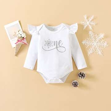 ZOELNIC Baby Girl My 1st Birthday Outfit Long Sleeve Letter Print Romper+Tutu Skirt Leg Warmers+Headband 4pcs Clothes