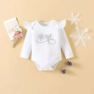 ZOELNIC Baby Girl My 1st Birthday Outfit Long Sleeve Letter Print Romper+Tutu Skirt Leg Warmers+Headband 4pcs Clothes