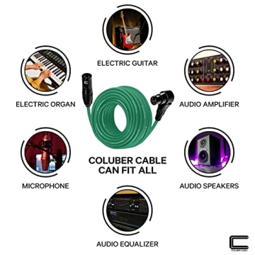 Balanced XLR Cable 1.5ft Green for Professional Sound