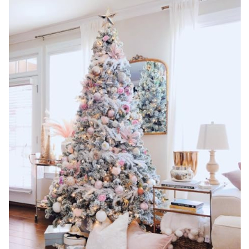 KING OF CHRISTMAS 7 ft Prince Flock Tree for Holidays