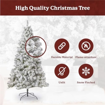 KING OF CHRISTMAS 7 ft Prince Flock Tree for Holidays