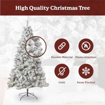 KING OF CHRISTMAS 7 ft Prince Flock Tree for Holidays