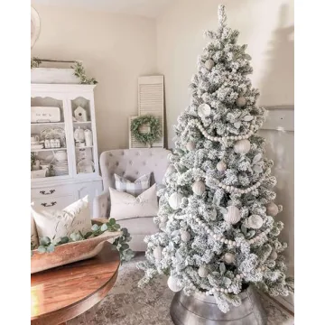 KING OF CHRISTMAS 7 ft Prince Flock Tree for Holidays