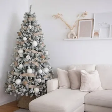 KING OF CHRISTMAS 7 ft Prince Flock Tree for Holidays