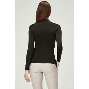 DEVOPS Women's 2 Pack Thermal Turtle Long Sleeve Shirts Compression Baselayer Tops