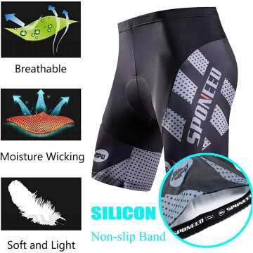 Sponeed Men's Cycling Shorts - Padded Biking Pants