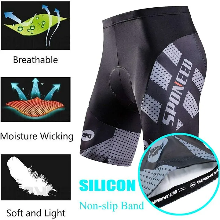 Sponeed Men's Cycling Shorts - Padded Biking Pants