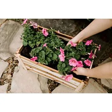 Thirteen Chefs Villa Acacia Wooden Planter Box - 20 Inch Rectangular Wood Planter for Garden, Patio,...