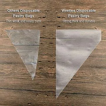Weetiee Disposable Pastry Bags - 100 Extra Thick Set