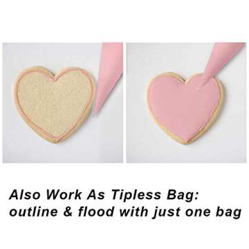 Weetiee Pastry Bag - 100 Pieces 16 Inch [Extra Thick] Disposable Piping Bags Set with 8 decorating tips, 1 coupler and 3 Bag Ties for Cake Decorating Royal Frosting