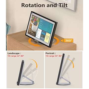 Laivli Echo Show 15 Stand, Swivel and Tilt Stand for Echo 15, Adjustable Foldable Stand with 360 Deg...