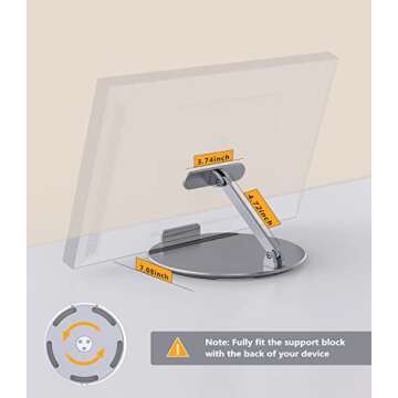 Laivli Echo Show 15 Stand, Swivel and Tilt Stand for Echo 15, Adjustable Foldable Stand with 360 Degree Rotatable Base, Easy Switch Device in Portrait and Landscape Orientations