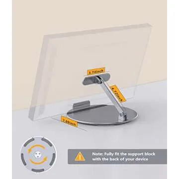 Laivli Echo Show 15 Stand, Swivel and Tilt Stand for Echo 15, Adjustable Foldable Stand with 360 Degree Rotatable Base, Easy Switch Device in Portrait and Landscape Orientations