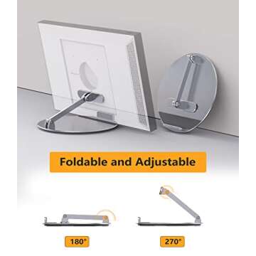 Laivli Echo Show 15 Stand, Swivel and Tilt Stand for Echo 15, Adjustable Foldable Stand with 360 Degree Rotatable Base, Easy Switch Device in Portrait and Landscape Orientations