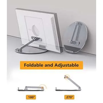 Laivli Echo Show 15 Stand, Swivel and Tilt Stand for Echo 15, Adjustable Foldable Stand with 360 Degree Rotatable Base, Easy Switch Device in Portrait and Landscape Orientations