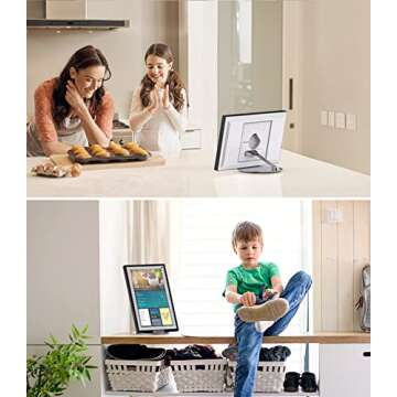 Laivli Echo Show 15 Stand, Swivel and Tilt Stand for Echo 15, Adjustable Foldable Stand with 360 Degree Rotatable Base, Easy Switch Device in Portrait and Landscape Orientations