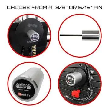 Micro Gainz GymPin Weight Stack Extender Pin for Cable Machine & Home Gym, Designed for Weight Lifting & Strength Training Allowing Additional Olympic Weight Plates, Made in The USA (Size 3/8")