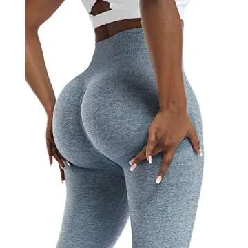 NORMOV 4 Piece Butt Lifting Workout Leggings for Women, Seamless Gym Scrunch Booty Lifting Sets(Blac...