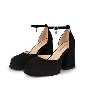 Wetkiss Women's Platform Chunky Heels - Elegant Black Pumps