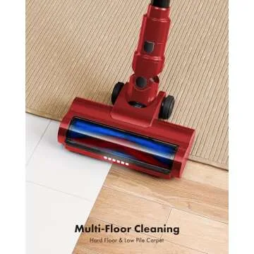 Trucozie Cordless Vacuum Cleaner, 8-in-1 Lightweight Stick Vacuum with 45mins Runtime, Powerful Suction, Rechargeable Cordless Vacuum for Carpet, Tile, Pet Hair, Hardwood Floors, Red