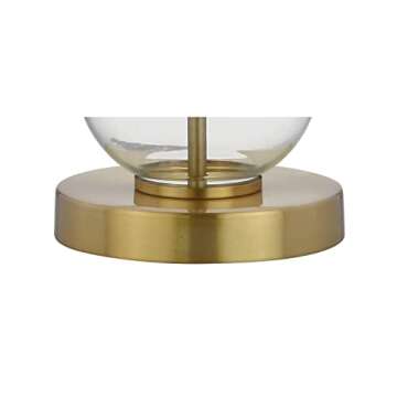 JONATHAN Y JYL1070A-SET2 Set of 2 Table Lamps Bella 27" Glass Triple-Sphere LED Table Lamp Contemporary Bedside Desk Nightstand Lamp for Bedroom Living Room Office College Bookcase, Clear/Brass