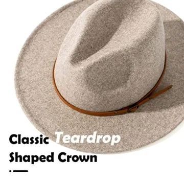 Stylish Wool Wide Brim Fedora Hat for Women