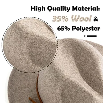 Stylish Wool Wide Brim Fedora Hat for Women